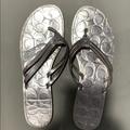 Coach Shoes | Coach Flip Flops | Color: Silver | Size: 8