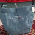Victoria's Secret Bags | Denim Victoria's Secret Tote Bag Nwt | Color: Black/Blue | Size: Os