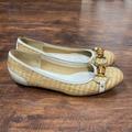 Gucci Shoes | Gucci Raffia Bamboo Horsebit Ballet Flats Size 6 | Color: Cream/Tan | Size: 6