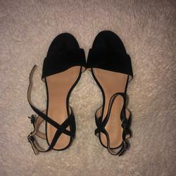 J. Crew Shoes | J Crew Strappy Block Heel Suede Sandals | Color: Black | Size: 6.5