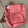 Coach Bags | Coach Leather Backpack W/ Coach Logo - New W/ Tags | Color: Pink | Size: 10" (L) X 12" (H) X 5 3/4" (W)