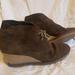 J. Crew Shoes | J Crew Leather Suede Wedge Shoes With Laces | Color: Brown | Size: 8