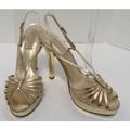 Michael Kors Shoes | Michael Kors Gold Leather Heels Size 7 | Color: Gold | Size: 7