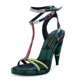 Burberry Shoes | Burberry "London Canvas High Heels Sandals Shoes | Color: Green | Size: Various