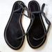 J. Crew Shoes | J.Crew Black Flat Leather Sandals. Size 8 | Color: Black/Tan | Size: 8