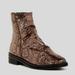 Free People Shoes | Free People Metallic Copper Amarone Snakeskin Print Ankle Boot Size 8 / 38 | Color: Black/Brown | Size: 8
