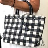 Dooney & Bourke Bags | Dooney & Bourke Canvas And Leather Handbag | Color: Black/White | Size: Os