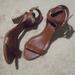 J. Crew Shoes | J Crew Tumbled Leather Ankle Strap Sandals Fits 9 | Color: Brown | Size: Size 10 * Fits Size 9