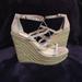 Jessica Simpson Shoes | Jessica Simpson Adelinn Espadrille Wedge Sandals | Color: Cream/Pink | Size: 9