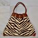 Michael Kors Bags | Michael Kors Zebra Stud Brown Leather Hobo Bag | Color: Brown/Tan | Size: Os