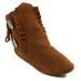 Minnetonka Two Button Softsole Boot - Womens 6 Brown Boot Medium