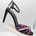 Kate Spade Shoes | Kate Spade Size 6.5 B Black Sandals Women C1c D10 | Color: Black/Purple | Size: Us 6.5 B/ Eu 37/ Uk 4.5