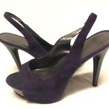 Jessica Simpson Shoes | *Jessica Simpson Platform Heels 8.5 Sling Back | Color: Black/Purple | Size: 8.5
