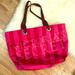 Victoria's Secret Bags | Large Victoria’s Secret Pink Red Stripe Tote | Color: Pink | Size: Os