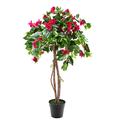 Closer2Nature Artificial Plant - 4ft Pink Bougainvillea Plant; Perfect Indoor Plant and Outdoor Plants with Decorative Fake Flowers, Tall Artificial Plants Blossom Tree with Plastic Pot