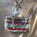 Coach Bags | Coach Pastel Striped Handbag, White Leather Trim | Color: Green/Orange/Pink/Red/White | Size: Os