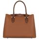 David Jones - Women's Elegant Handbag - Ladies Top-Handle Bag PU Leather - Messenger Shoulder Crossbody Bag - Medium Size 3 Compartments Many Pockets Tote Shopper - Elegant City Bag - Brown