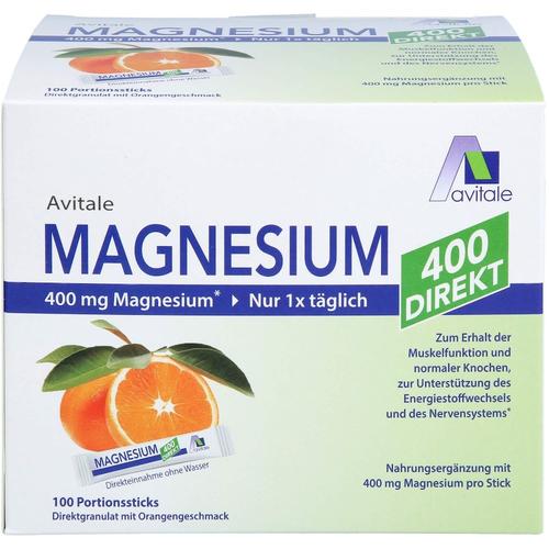 Avitale – MAGNESIUM 400 direkt Orange Portionssticks Mineralstoffe 0.21 kg
