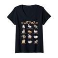 Cat Yoga Pose Katzen Achtsamkeit Meditation Namaste Katze T-Shirt mit V-Ausschnitt