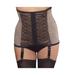 Plus Size Women's Waist Cincher with Garters by Rago in Mocha Black (Size M)