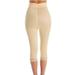 Plus Size Women's No Top Roll High Waist Medium Shaping Capri Pant by Rago in Beige (Size XS)
