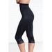 Plus Size Women's No Top Roll High Waist Medium Shaping Capri Pant by Rago in Black (Size 2X)