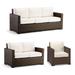 Small Palermo Replacement Cushions - Corner Chair, Solid, Performance Rumor Snow, Standard - Frontgate