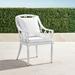 Avery Dining Arm Chair with Cushions in White Finish - Rain Resort Stripe Sand - Frontgate