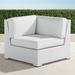 Palermo Corner Chair with Cushions in White Finish - Custom Sunbrella Rain, Special Order, Rain Resort Stripe Indigo - Frontgate