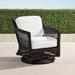 Hampton Swivel Lounge Chair in Black Walnut Finish - Rain Sailcloth Seagull - Frontgate