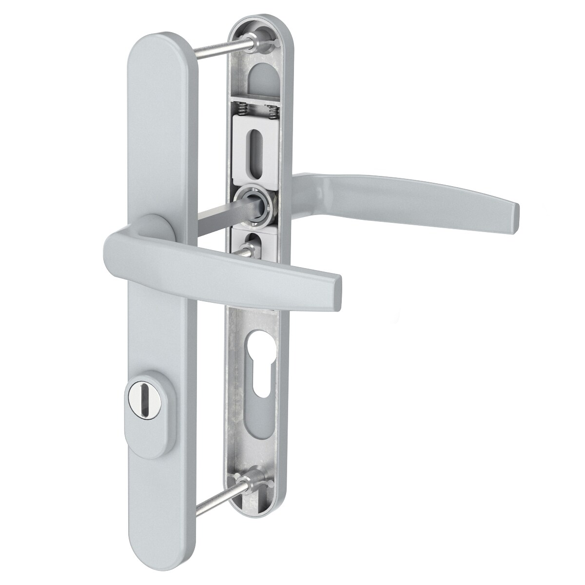 MS Beschläge PZ Schmalrahmengarnitur 92mm Silber Kernziehschutz Drücker/Drücker TS 55-70mm Image