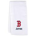 Infant White Boston Red Sox Personalized Burp Cloth II
