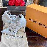 Louis Vuitton Shoes | Authentic Louis Vuitton Streamline Leather Heels | Color: White | Size: 10