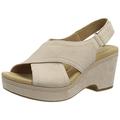 Clarks Damen Giselle Cove Sandale mit Absatz Weiß