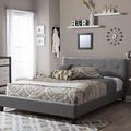 Hokku Designs Njord Tufted Low Profile Platform Bed Upholstered/Polyester in Gray | 35.63 H x 56.5 W x 80 D in | Wayfair