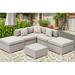 Latitude Run® Damesha Outdoor 6 Piece Rattan Sectional Seating Group w/ Cushions,2 Ottomans, Coffee Table Wicker/Rattan in Gray | Wayfair
