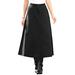 Plus Size Women's Complete Cotton A-Line Skirt by Roaman's in Black Denim (Size 36 W) 100% Cotton Long Length