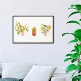 Art Remedy Floral & Botanical Cacti Trio Cactus - Painting Print Canvas in Brown/Green/White | 10 H x 15 W x 1.5 D in | Wayfair