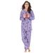 Plus Size Women's Classic Flannel Pajama Set by Dreams & Co. in Soft Iris Sheep (Size 38/40) Pajamas