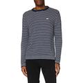 Tommy Jeans Men's TJM Essential Stripe Sweater Sweatshirt, Black Iris/Classic White, Large (Size:L)