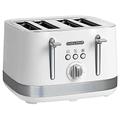 Morphy Richards Illumination 4 Slice Toaster, 7 Toast Settings, Browning Controls, Variable Width Slots, Auto Pop-up, Removeable Crumb Tray, Cord Storage, 1500W, White, 248021