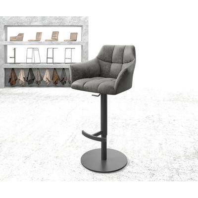 DELIFE Barstuhl Yulo-Flex Vintage Grau Drehfuß höhenverstellbar Metall, Barstühle Image