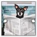 Art Remedy Bath & Laundry Occupied Bathroom Chihuahua, Modern & Canvas Wall Art Print for Bath Canvas in Blue/White | 24 H x 24 W x 1.5 D in | Wayfair