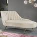 Willa Arlo™ Interiors Tiberius Velvet Left-Arm Chaise Lounge Wood/Velvet in Brown | 35 H x 37.5 W x 74 D in | Wayfair