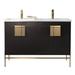 AllModern Maisie 48" Double Bathroom Vanity Set Ceramic in Black/Brown | 33.5 H x 47.24 W x 18 D in | Wayfair 33E423B5804D48FEA375A927888D40D0