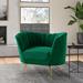 Barrel Chair - Willa Arlo™ Interiors Tiberius 43" Wide Tufted Barrel Chair Velvet/Fabric in Green | 33 H x 43 W x 30 D in | Wayfair