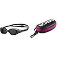 ARENA Unisex Training Freizeit Schwimmbrille The One, schwarz (Smoke-Grey-Black (545), One Size & Unisex Schwimmbrillen Etui zur Aufbewahrung der Schwimmbrille, Black-White-Fuchsia (509), One Size