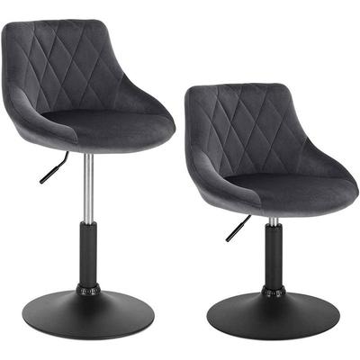2er-Set Barhocker Sitzhocker Tresenhocker Barsessel Loungesessel Polsterstuhl mit Rückenlehne aus Image