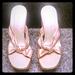 Jessica Simpson Shoes | Jessica Simpson Gold Leather Strap Wedges | Color: Gold/Tan | Size: 8.5