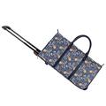 Signare Tapestry Travel Bag Overnight Bags Weekend Bag with Wheel for Women with Garden Flower and Creatures (Austen Blue, Pull-AUST)